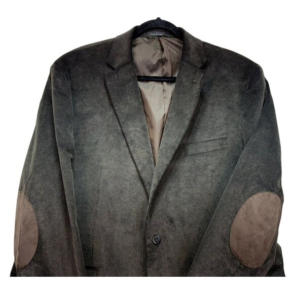 Chaps Mens Soft Corduroy Blazer Jacket 48R Brown Elbow Patches Preppy Scholar - Picture 7 of 12